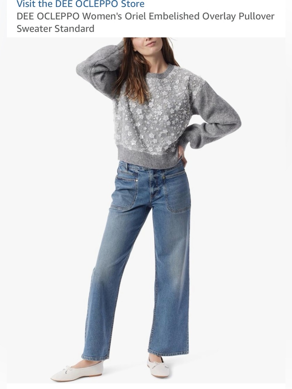 Dee Ocleppo Women's Oriel Embelished Overlay Pullover
Sweater